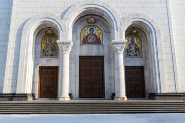 Fototapeta na wymiar View of the saint Sava cathedral in Belgrade, Serbia