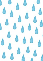 Raindrops pastel background vertical. Blank template watercolor background Rain for design posters, postcards