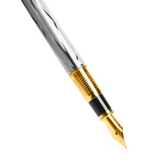 Naklejka premium Beautiful fountain pen with ornate nib isolated on white