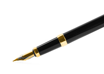 Naklejka premium Beautiful fountain pen with ornate nib isolated on white