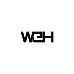 weh initial letter monogram logo design