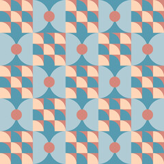 Geometric abstract vector seamless pattern design for fabric print, wallpaper or brand package. Mosaic vector background