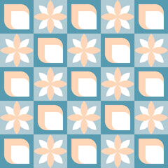 Geometric abstract vector seamless pattern design for fabric print, wallpaper or brand package. Mosaic vector background