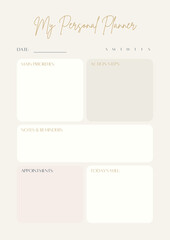 Personal Planner. Modern planner template. planner and to do list.