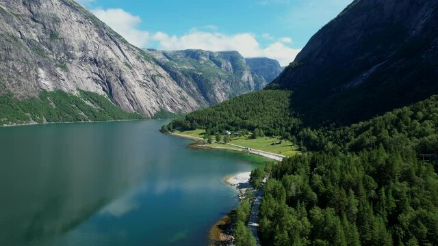 Beautiful Norwegian Fjord and Dramatic Rock Formation. M&oslash;re og Romsdal County.