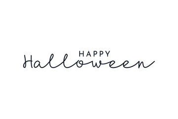 Happy Halloween lettering. Handwritten calligraphy for greeting cards, posters, banners, flyers and invitations. Happy Halloween text, holiday background