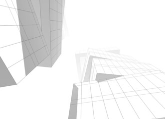 abstract architectural drawing 3d  illustration