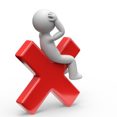 3d person with red cross symbol.