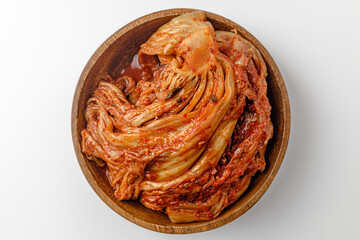 aged kimchi on a white background