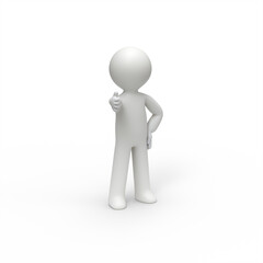 3d man open his hand. 