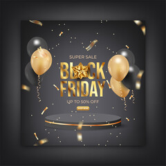 black friday sale social media template for promotion.