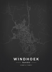 Map of Windhoek, Namibia