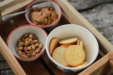 making homemade peanut butter from fresh organic peanut from farm for healthy eating in daily life