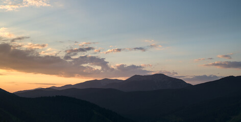 sunset over the mountains