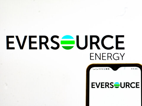 In this photo illustration an Eversource Energy logo seen displayed on a smartphone