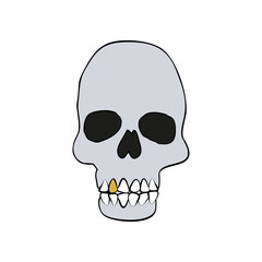 Vintage Mystic line art Skull Illustration. Skull Halloween Design.