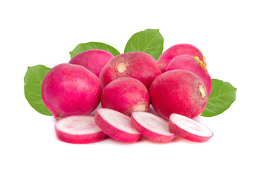 Small garden radish an isolated on white background
