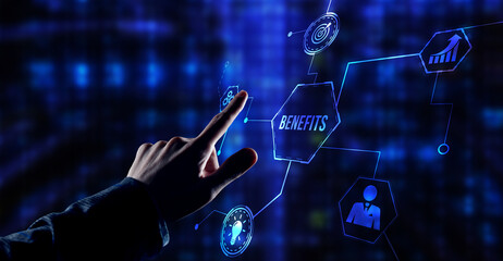 Internet, business, Technology and network concept.Employee benefits help to get the best human resources. Business concept