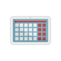 Naklejka premium Deadline tablet icon flat isolated vector