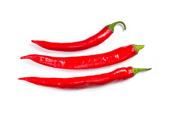 Chili red papper on white isolated background