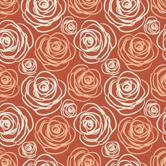 Pink pastel roses. Seamless floral pattern for modern textiles, decorative pillows, trendy fabrics. 