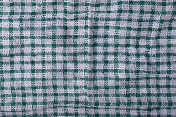 Checkered fabric closeup - series - green. Good for background.