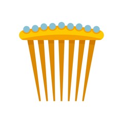 Hairpin barrette icon flat isolated vector