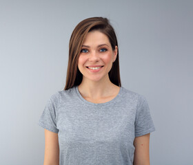 Young woman with wide toothy smile