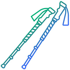 hiking sticks icon