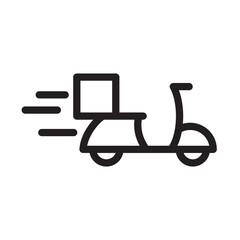 Delivery motorbike icon symbol, Pictogram flat design for apps and websites, Isolated on white background, Vector illustration