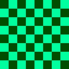 Green checkerboard pattern background. Check pattern designs for decorating wallpaper. Vector background.