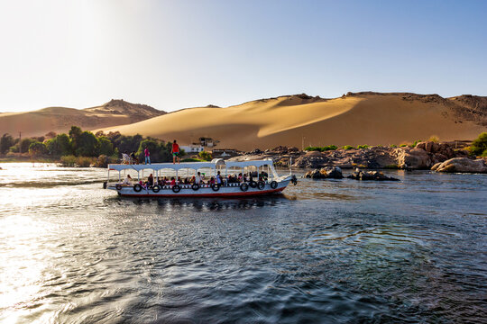 Sahara desert and river Nile - Aswan Egypt -