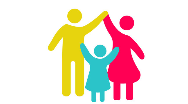 Happy family concept.parents and children in different color.
family members. unity and togetherness concept, family concept.use for logo and banner.
Vector design EPS 10.