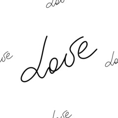 Love text Seamless pattern. Text backgrounds applicable in printing, textiles, art objects, clothing, wallpaper.