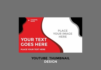 Editable youtube thumbnail design in black red color theme