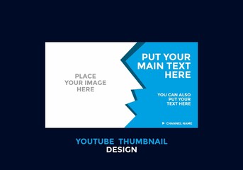 Editable youtube thumbnail design in blue color theme