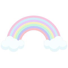 Vector rainbow with clouds. Illustraion for children