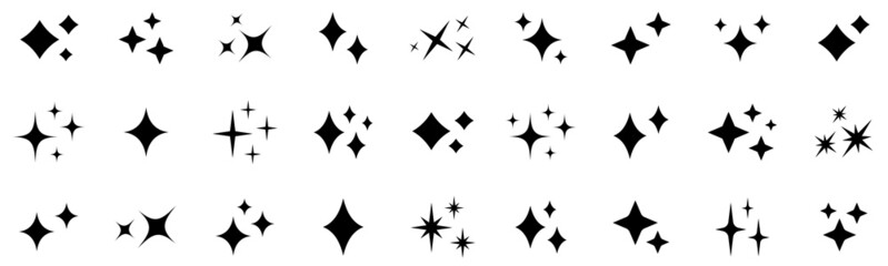 Sparkle star icons. Shine icons. Stars sparkles vector