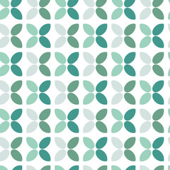 Naklejka na ściany i meble Geometric abstract pattern. Seamless vector background with leaves and flowers in modern interior colors. Ornamental pattern for flyers, typography, wallpapers, backgrounds
