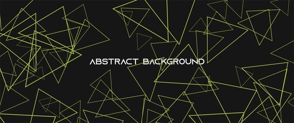 Abstract triangle geometry background. Scattered yellow triangle in black background vector design. Suitable for background, desktop background, abstract background, backdrop, banner.