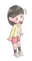 驚いている女の子のイラスト素材
