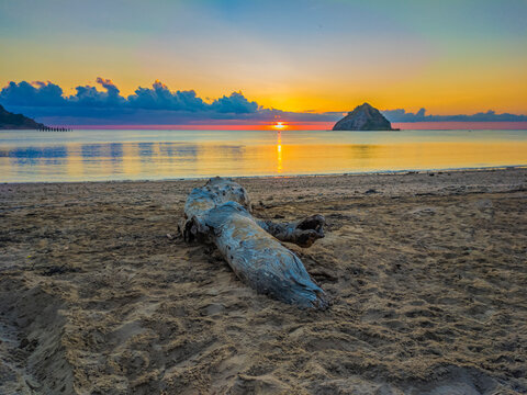 Sunset On The Beach Rote Island