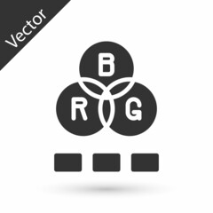 Grey RGB color mixing icon isolated on white background. Vector