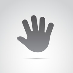 Fototapeta na wymiar Vector icon - shape of open hand, gesturing.