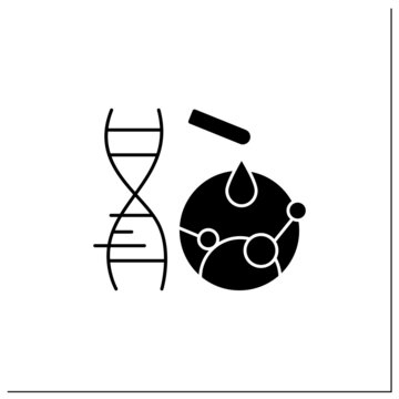 Mutation Gene Glyph Icon. Artificial Mutation Process. Adding New Materials To DNA. Gene Change. New Research.Genetically Modified Organism.Filled Flat Sign. Isolated Silhouette Vector Illustration