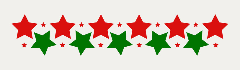 Red and green Christmas stars border.