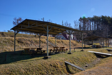12月（冬）、陣馬形山のキャンプ場（キャンパーなし・無人） 長野県上伊那郡中川村