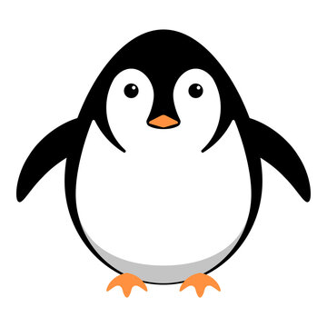 Penguin, bird. Vector cartoon illustration.