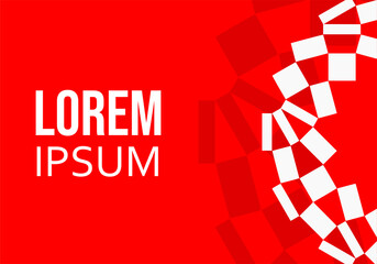 Obraz premium Square abstract template for presentations. top and bottom pattern. Red background