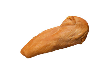 Smoked chicken fillet isolated on a white background.